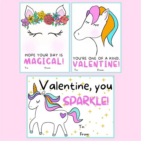 Free Printable Unicorn Valentines